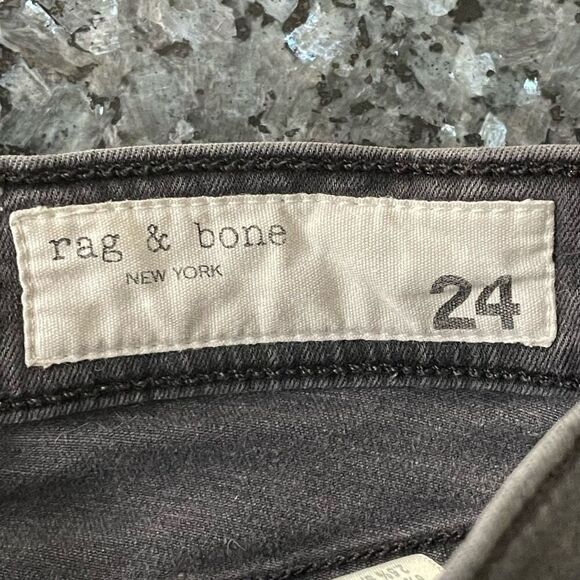 Rag & Bone High Rise Ankle Skinny Jeans Size 24 Black RANTI Modal Blend - Picture 3 of 10